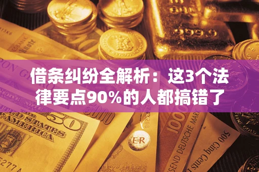 济南借条纠纷全解析：这3个法律要点90%的人都搞错了